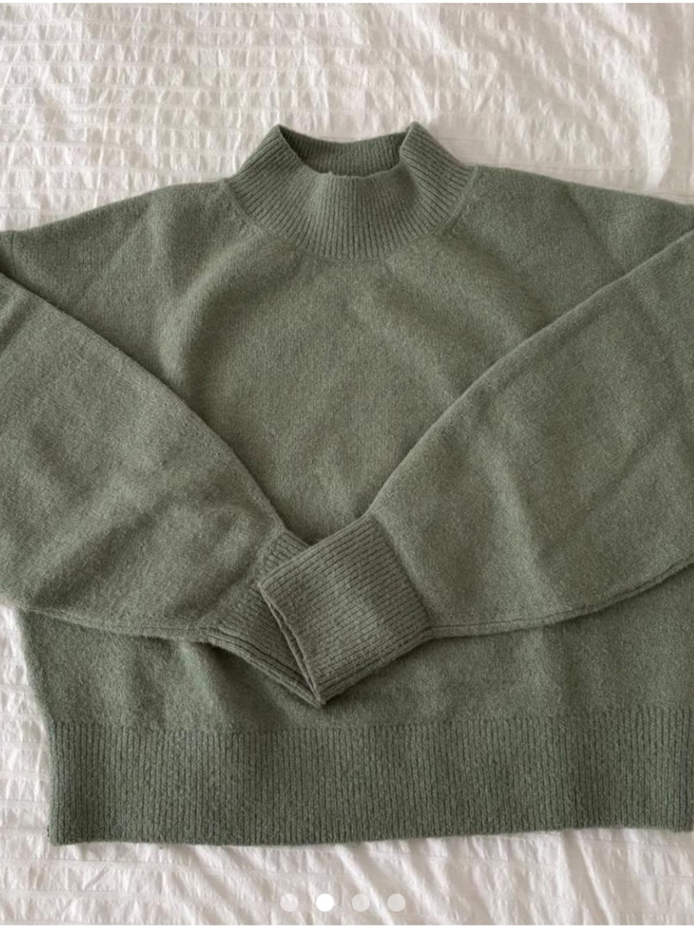 & Other Stories Sage Green Mock Neck Sweater - Picture 2 of 5